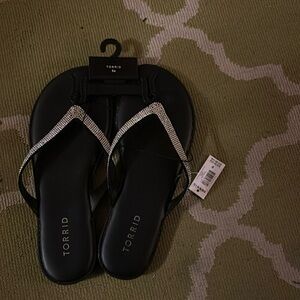 Black bling sandals.  Never worn